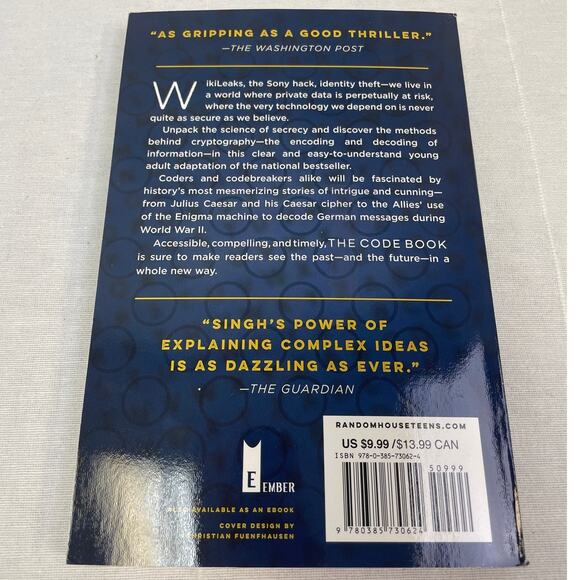 Vintage 2001 The Code Book Secrets Behind Codebreaking Simon Singh Paperback - Picture 2 of 2